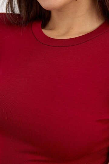 Drapeli Uzun Kollu Bluz ve Toka Detaylı Etek Takım