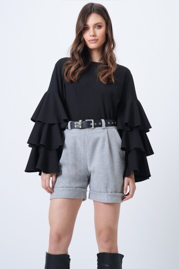 Duble Paça Çift Cepli Kışlık Kaşe Şort