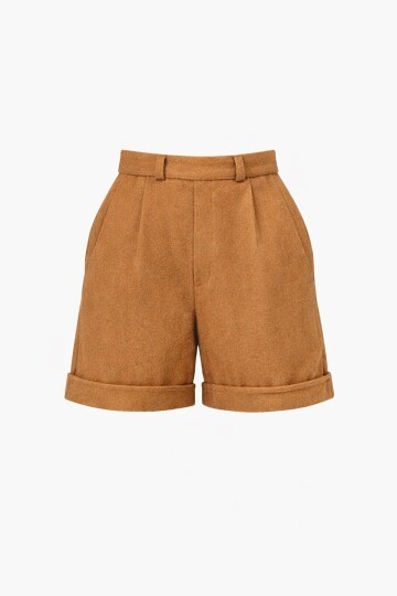 Duble Paça Çift Cepli Kışlık Kaşe Şort