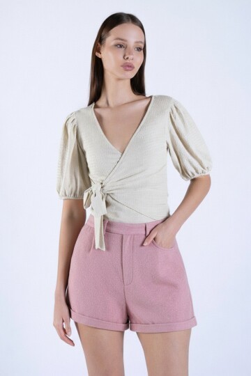 Duble Paça Çift Cepli Kışlık Kaşe Şort