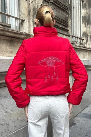 Fermuar Detaylı Kısa Şişme Mont