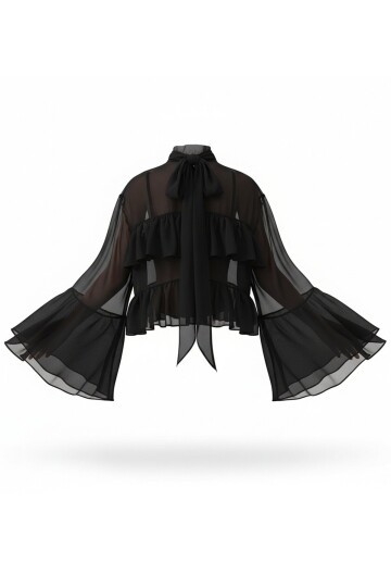 Fırfırlı Şifon Bluz