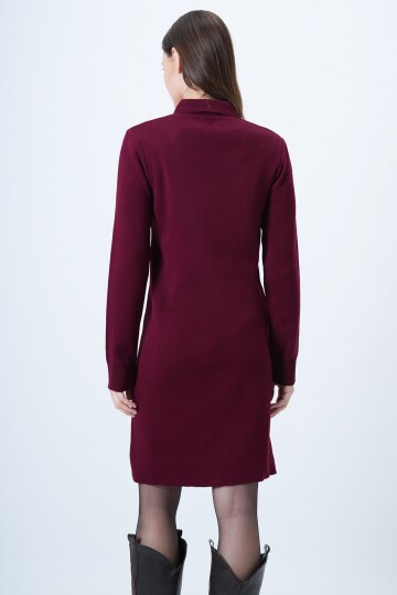 Fularlı Gömlek Yaka Mini Boy Elbise