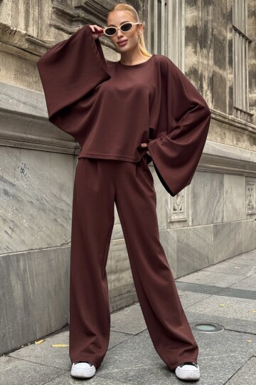 Geniş Kol Detaylı Oversize İkili Takım