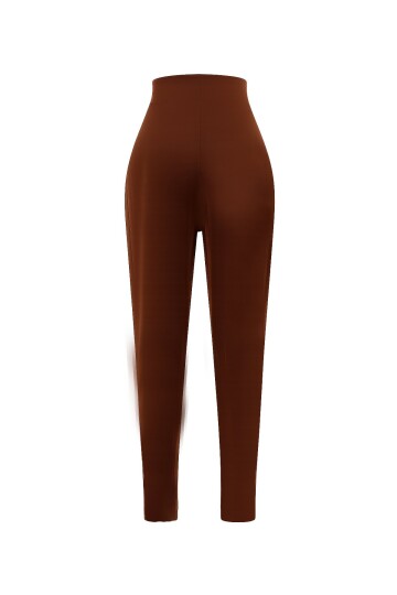 Kahve Yüksek Bel Havuç Pantolon