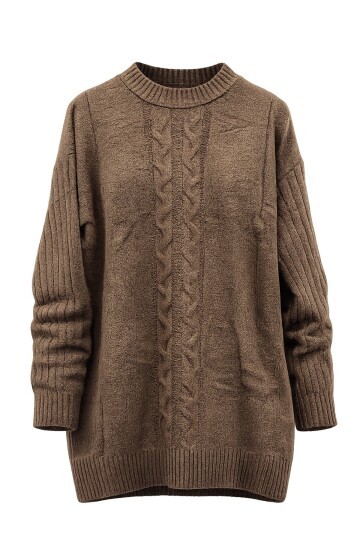 Kahverengi Bisiklet Yaka Triko Kazak