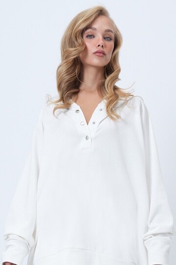 Kapüşonlu Çıtçıtlı Oversize Sweatshirt Ve Pantolonlu Alt Üst Takım