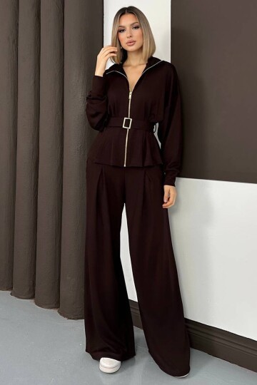 Kemer Detaylı Fermuarlı İkili Takım