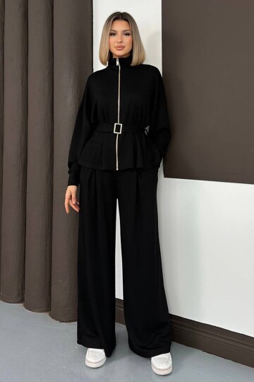 Kemer Detaylı Fermuarlı İkili Takım