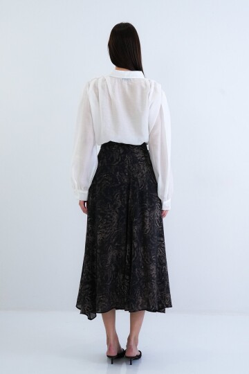 Kemerli Desenli Etek