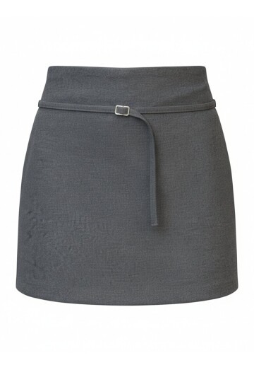 Kendinden İnce Kemer Detaylı Mini Etek