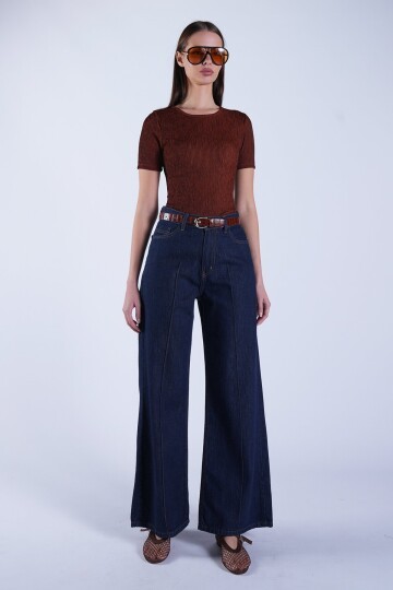 Lacivert Kemerli Palazzo Jean