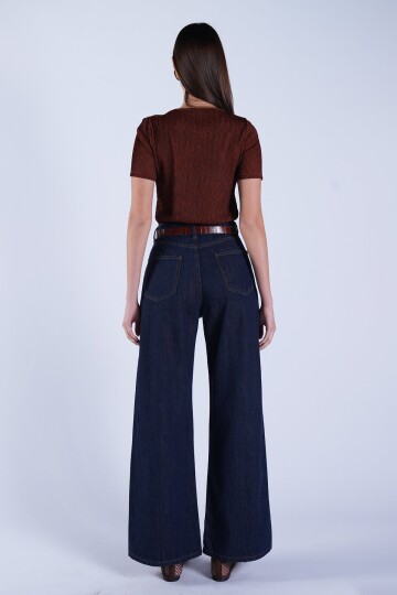 Lacivert Kemerli Palazzo Jean