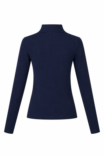 Lacivert Likralı Çımalı Bluz