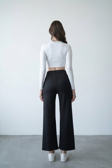 Siyah Likralı Modal Pantolon