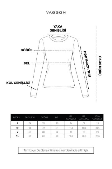 Bordo Likralı Uzun Kollu Bluz