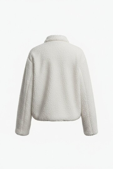 Önü Düğmeli Tüylü Ceket