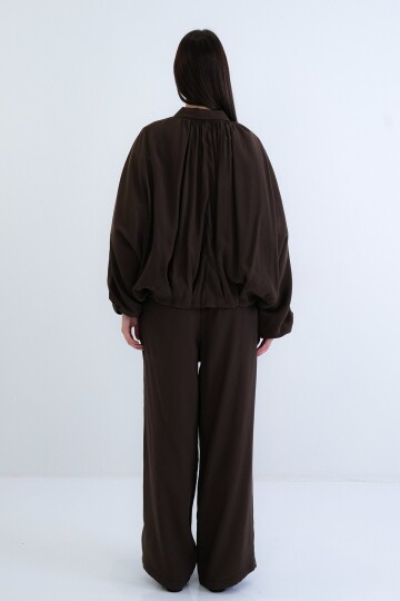 Oversize Hırka Ve Lastikli Pantolon Takım