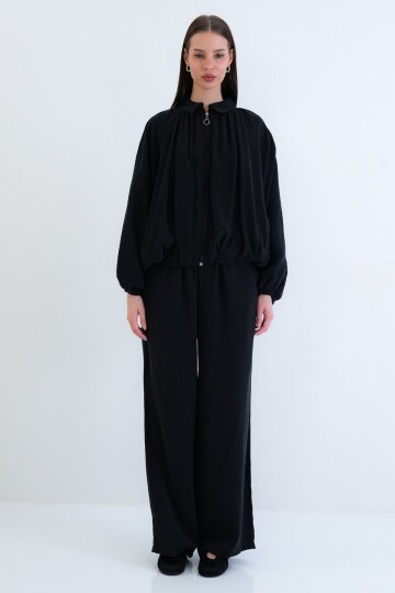 Oversize Hırka Ve Lastikli Pantolon Takım