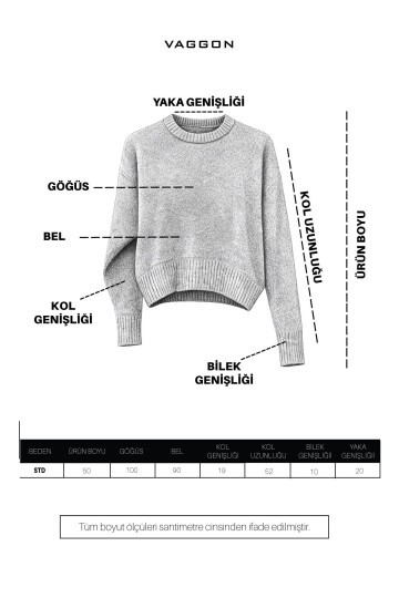 Antrasit Oversize Kısa Kazak