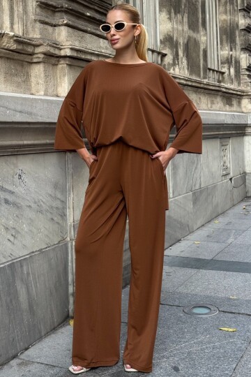 Oversize Salaş Kesim Sweat Ve Çift Cepli Pantolon Takım