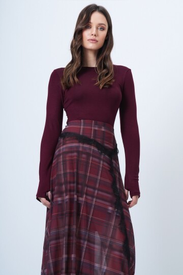 Parmak Detaylı Bisiklet Yaka Basic Bluz