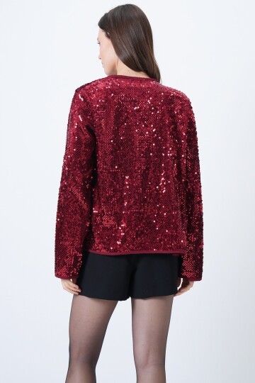 Payetli Açık Form Ceket