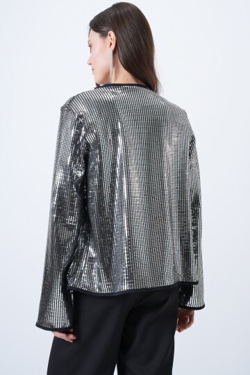 Payetli Açık Form Ceket