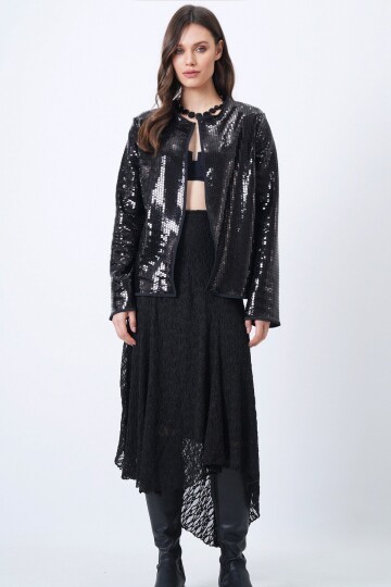 Payetli Açık Form Ceket