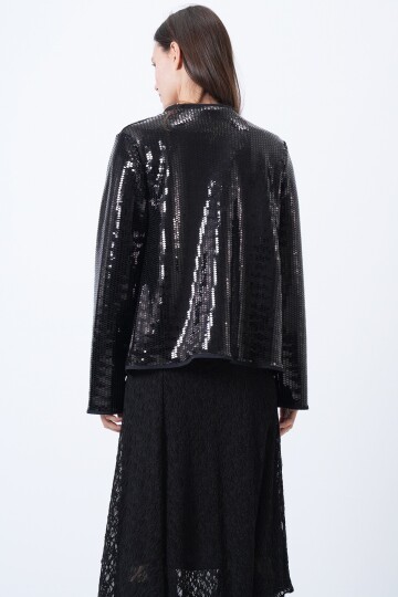 Payetli Açık Form Ceket