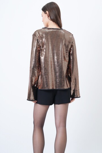 Payetli Açık Form Ceket