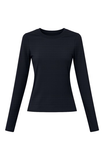 Siyah Likralı Uzun Kollu Bluz