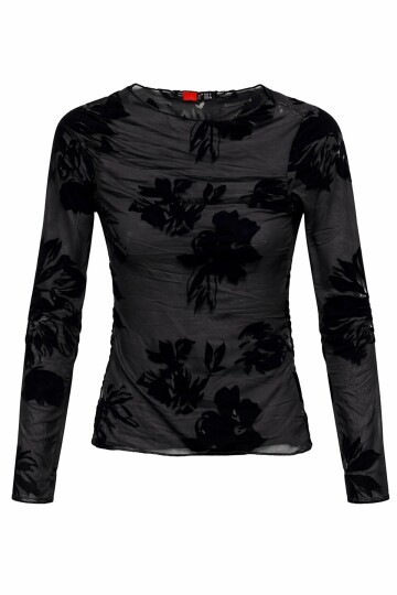 Siyah Transparan Bluz