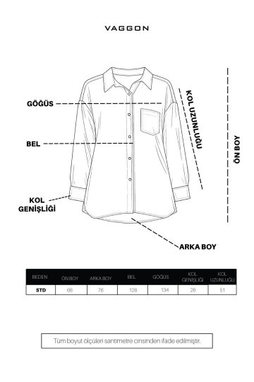 Siyah Tek Cepli Oversize Gömlek