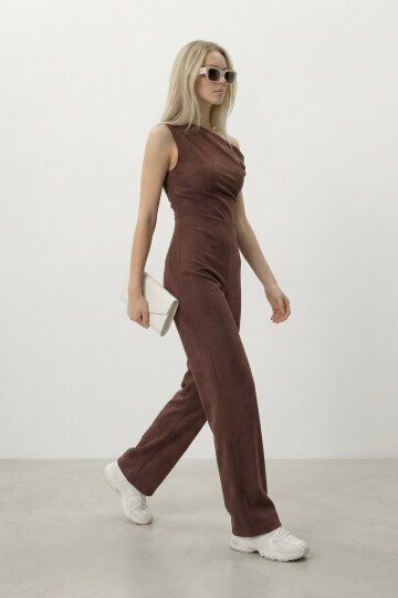 Tek Omuz Düz Kesim Bluz Ve Pantolon Takım