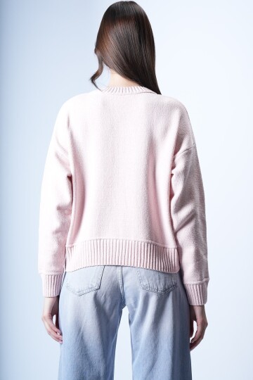 Pembe Triko Kısa Kazak