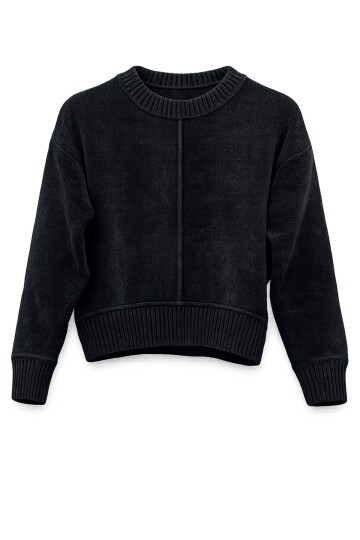 Siyah Triko Kısa Kazak