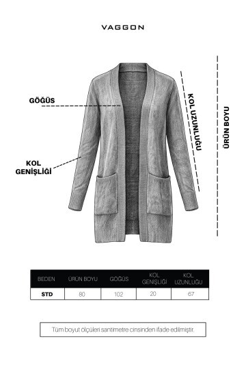 Kahverengi Tüylü Uzun Hırka