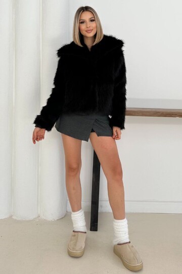 Uzun Tüylü Kürk Mont