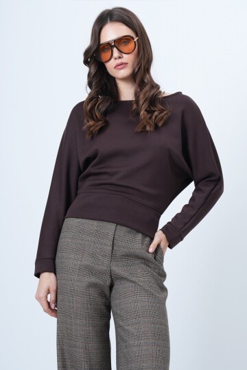 Yarasa Kol Kayık Yaka Oversize Bluz