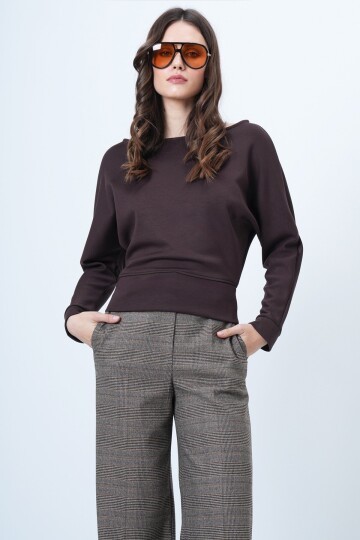 Yarasa Kol Kayık Yaka Oversize Bluz