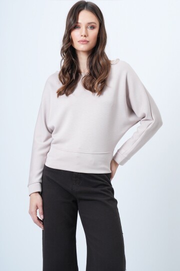 Yarasa Kol Kayık Yaka Oversize Bluz