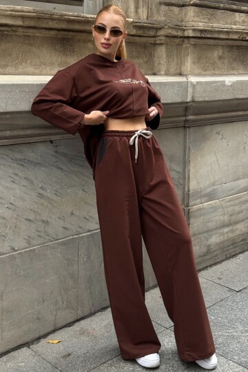 Yazı Baskılı Cep Detaylı Salaş İkili Takım