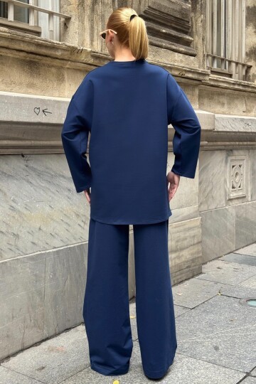 Yazı Baskılı Cep Detaylı Salaş İkili Takım