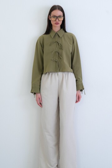 Bağlamalı Crop Bluz