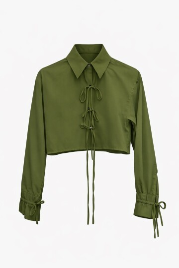 Bağlamalı Crop Bluz