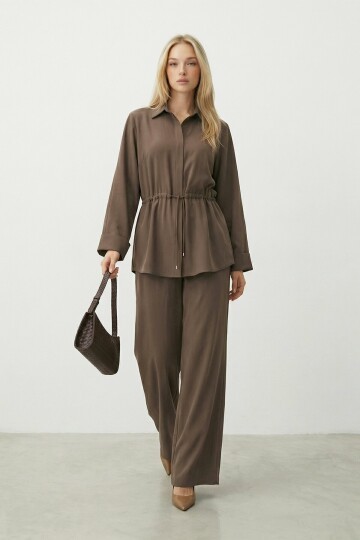 Bağlamalı Gömlek Ve Pantolon Takım
