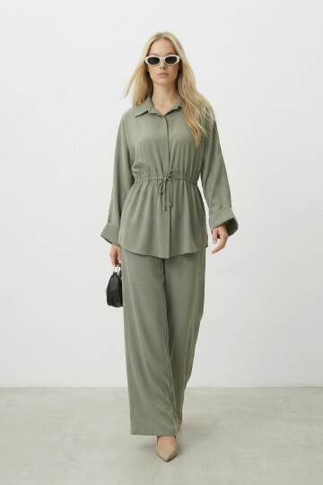 Bağlamalı Gömlek Ve Pantolon Takım