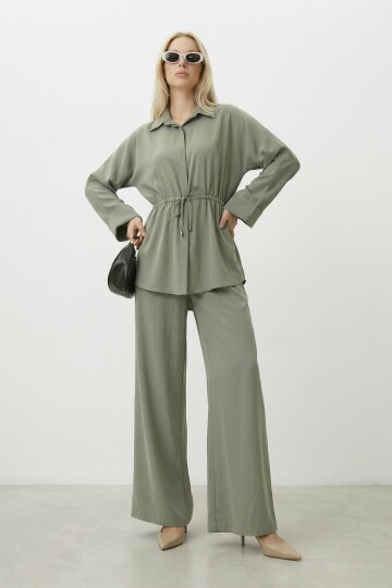 Bağlamalı Gömlek Ve Pantolon Takım