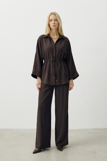 Bağlamalı Gömlek Ve Pantolon Takım